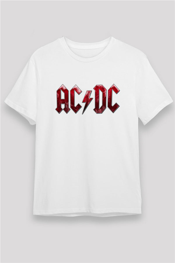 AC/DC Graphic Print Unisex White T-Shirt
