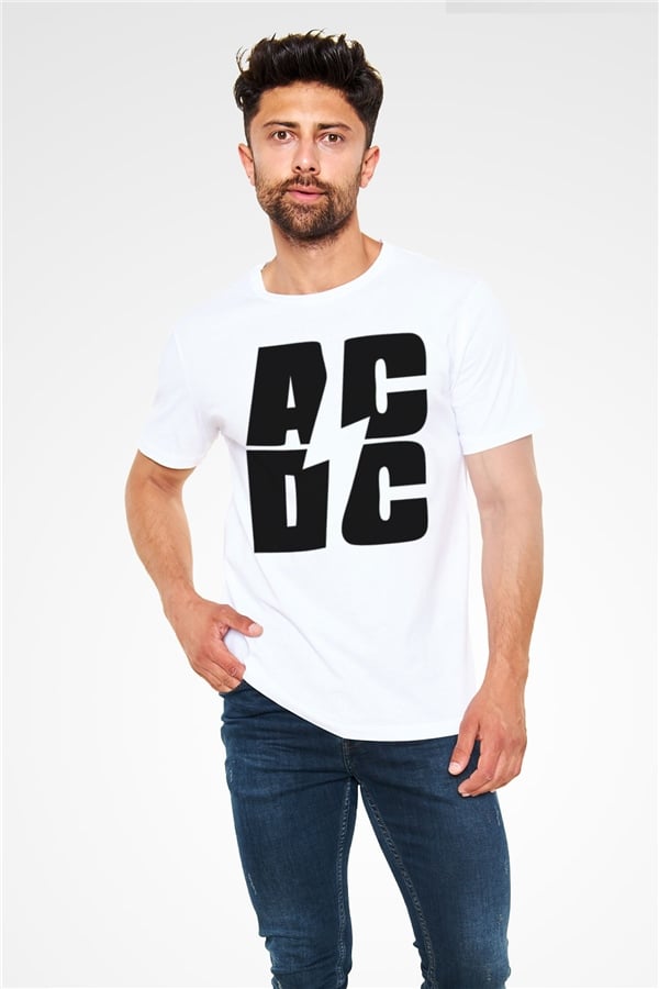 AC DC White Unisex T-Shirt