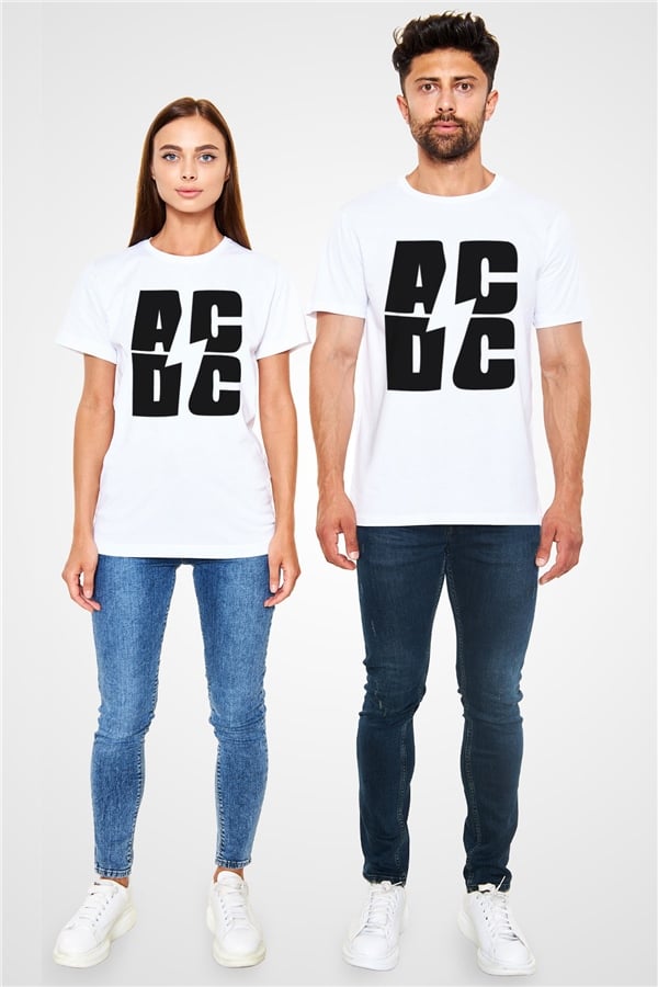 AC DC White Unisex T-Shirt