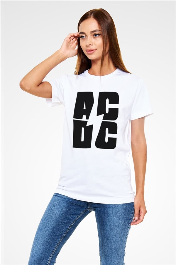 AC DC White Unisex T-Shirt