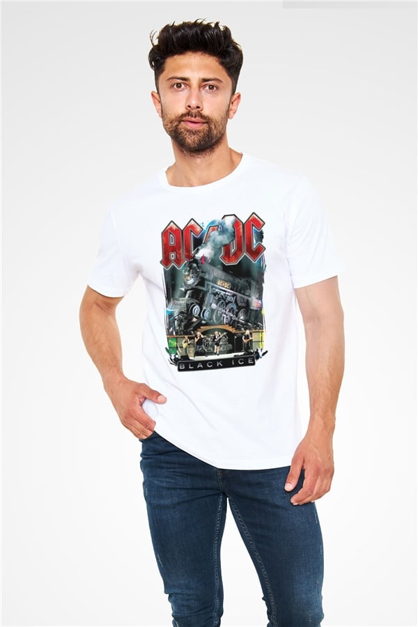AC DC Black Ice White Unisex T-Shirt