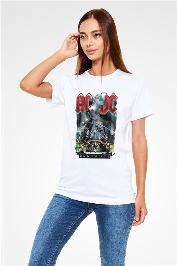 AC DC Black Ice White Unisex T-Shirt