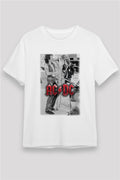 AC DC Brian Johnson Angus Young White Unisex T-Shirt