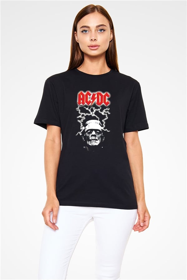 AC DC Frankenstein Thunderbolt Black Unisex T-Shirt