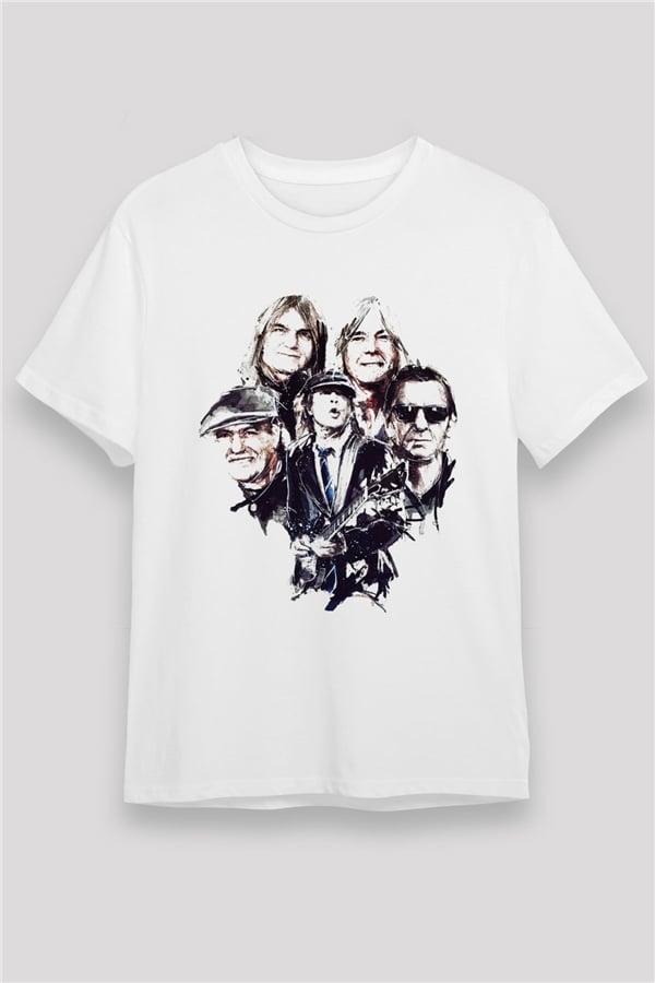 AC DC Group White Unisex T-Shirt