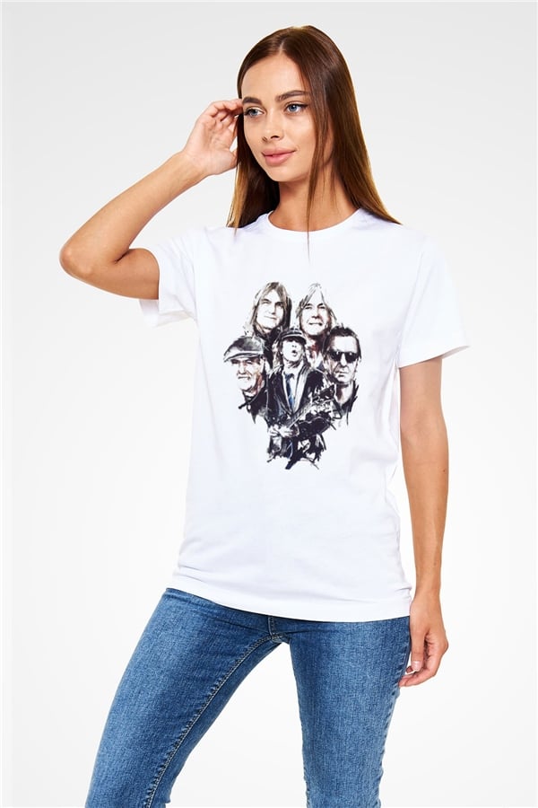 AC DC Group White Unisex T-Shirt