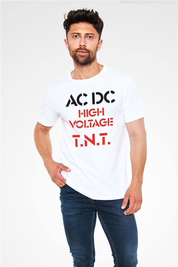 AC DC High Voltage TNT White Unisex T-Shirt