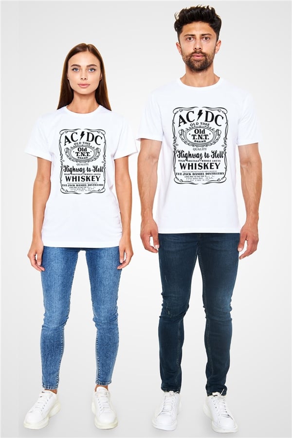 AC DC Highway To Hell White Unisex T-Shirt