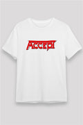 Accept Printed Unisex White T-Shirt