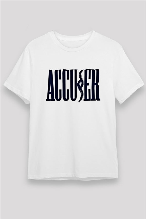 Accuser Printed Unisex White T-Shirt