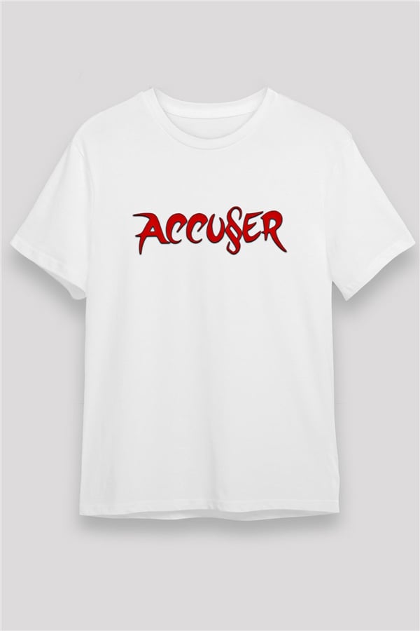 Accuser Printed Unisex White T-Shirt