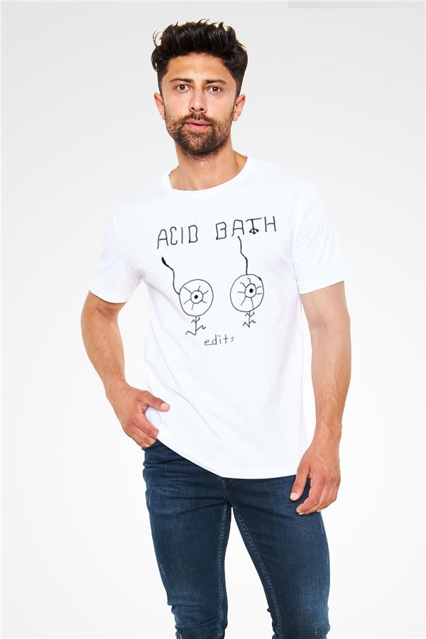 Acid Bath Graphic White Unisex T-Shirt