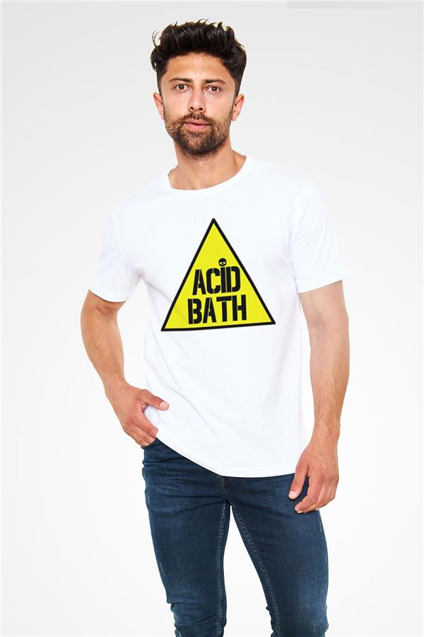 Acid Bath Printed Unisex White T-Shirt