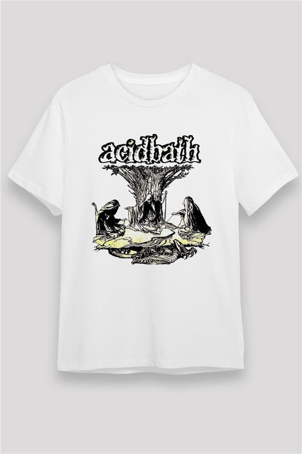 Acid Bath Printed Unisex White T-Shirt