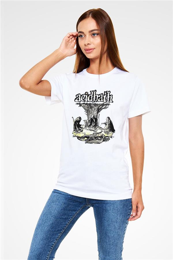 Acid Bath Printed Unisex White T-Shirt