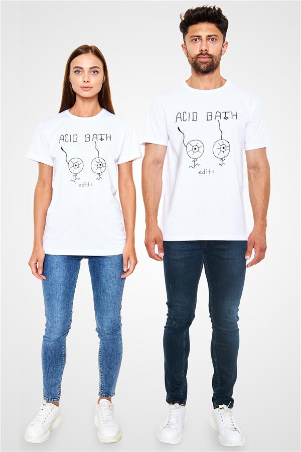 Acid Bath Graphic White Unisex T-Shirt