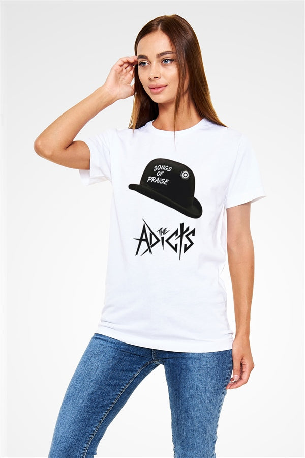 Adicts Printed Unisex White T-Shirt