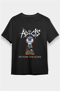 Adicts Printed Unisex Black T-Shirt