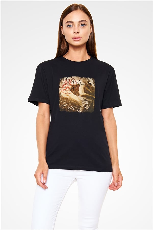 Aeon Printed Unisex Black T-Shirt