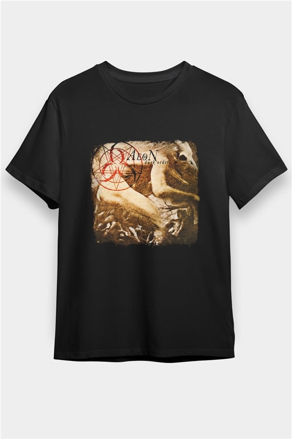 Aeon Printed Unisex Black T-Shirt