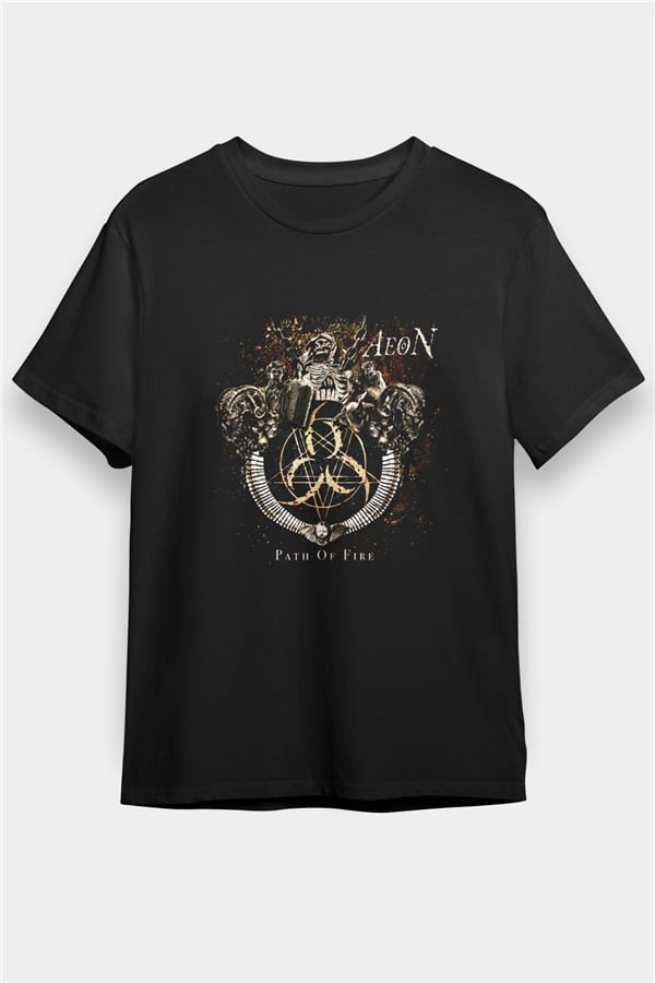 Aeon Printed Unisex Black T-Shirt