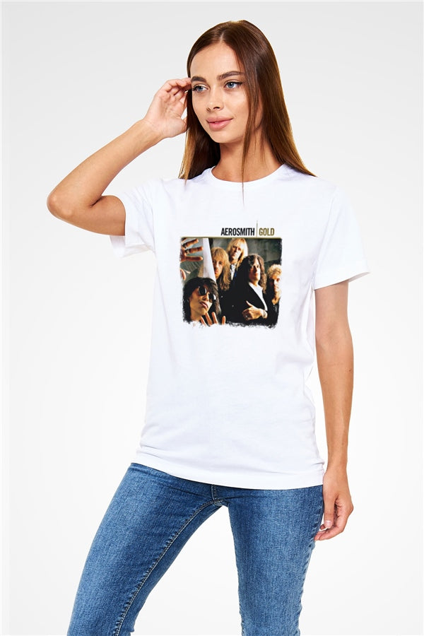 Aerosmith Printed Unisex White T-Shirt