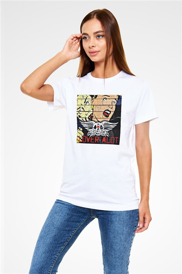 Aerosmith Printed Unisex White T-Shirt