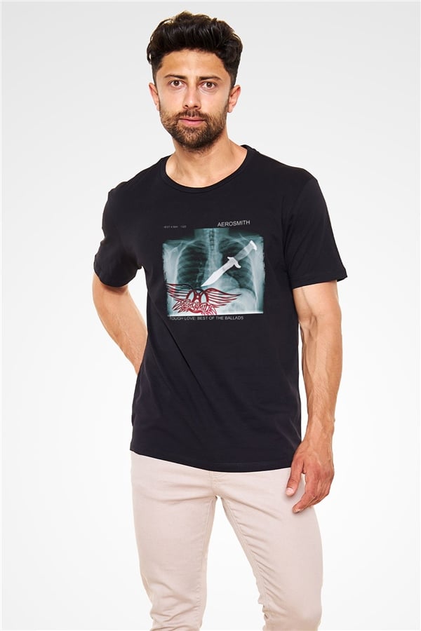 Aerosmith Printed Unisex Black T-Shirt