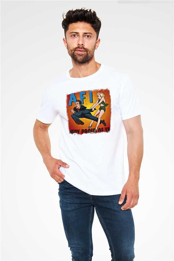 Afi Graphic Print Unisex White T-Shirt