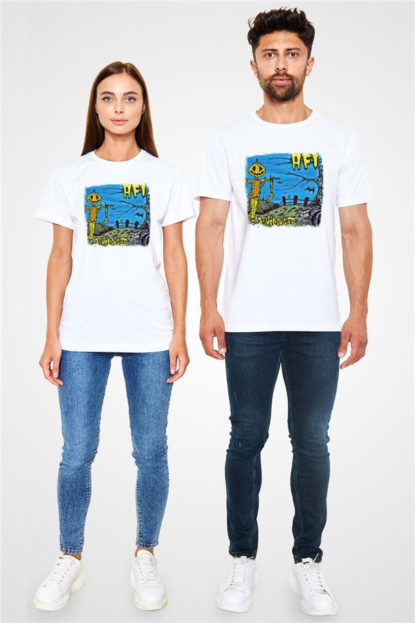 Afi Printed Unisex White T-Shirt