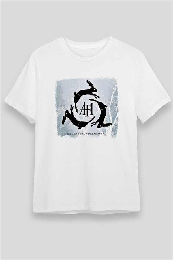 Afi Printed Unisex White T-Shirt