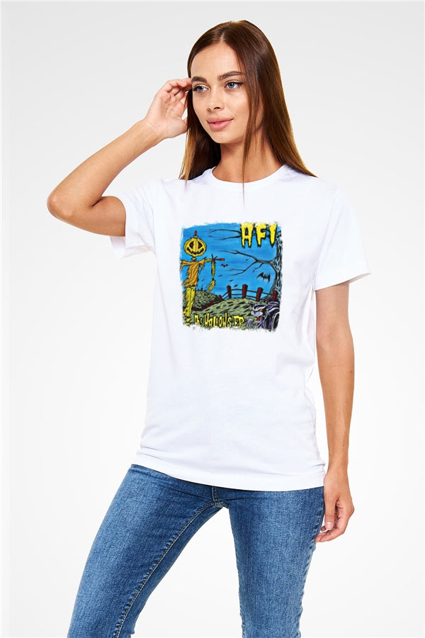 Afi Printed Unisex White T-Shirt