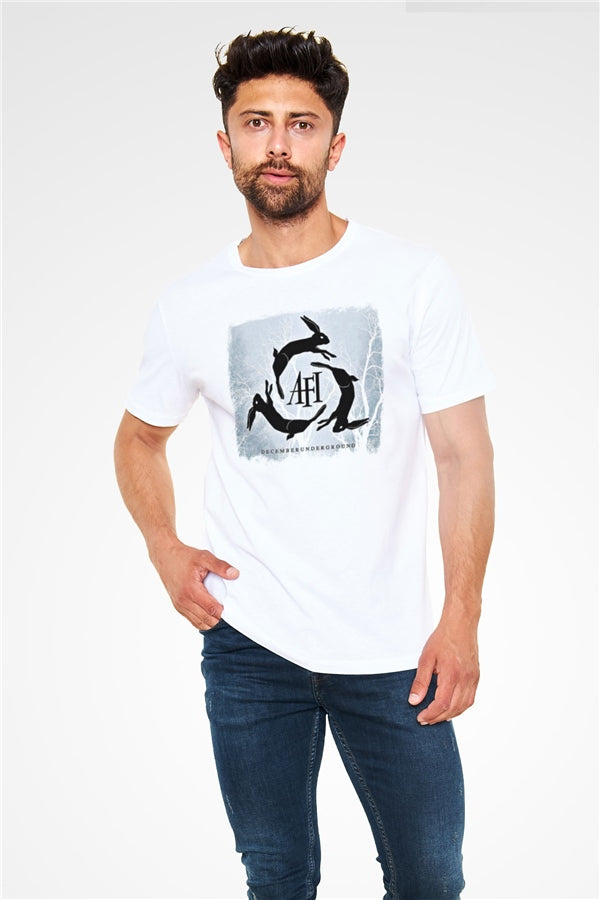 Afi Printed Unisex White T-Shirt