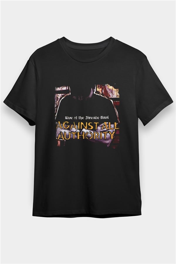Against All Authority Printed Unisex Black T-Shirt
