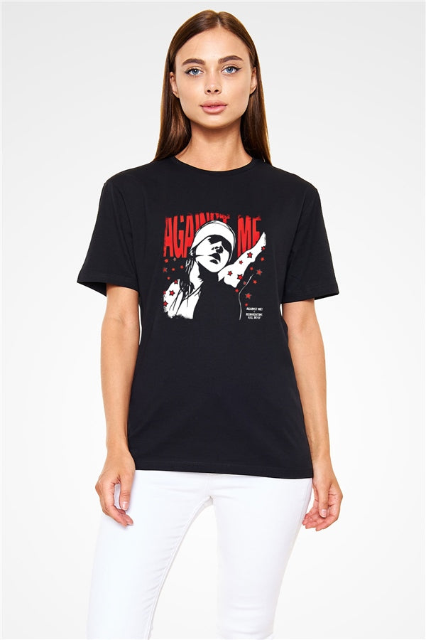 Against Me Printed Unisex Black T-Shirt