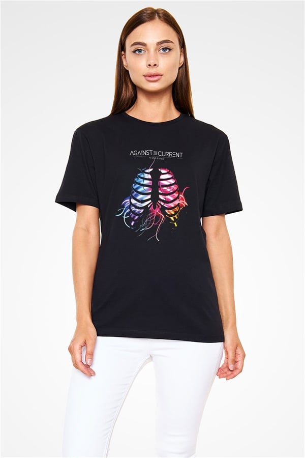 Against The Current Printed Unisex Black T-Shirt