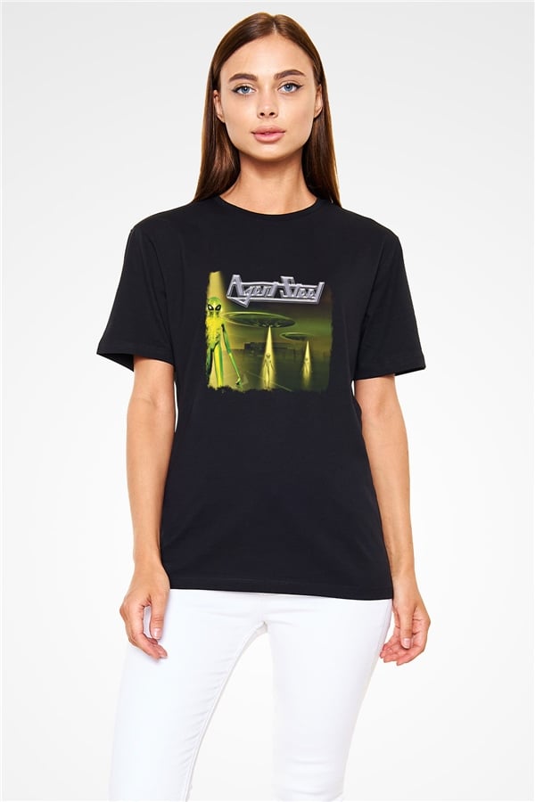 Agent Steel Printed Unisex Black T-Shirt