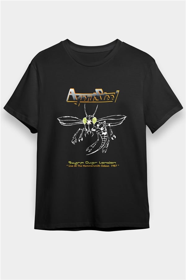 Agent Steel Printed Unisex Black T-Shirt
