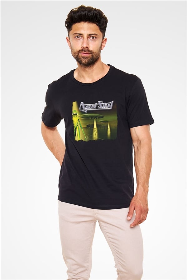 Agent Steel Printed Unisex Black T-Shirt