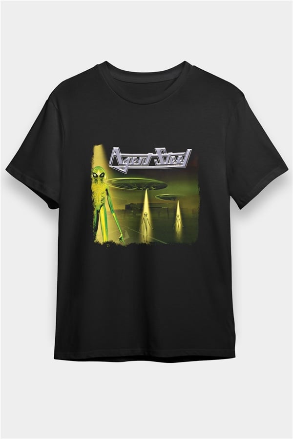 Agent Steel Printed Unisex Black T-Shirt