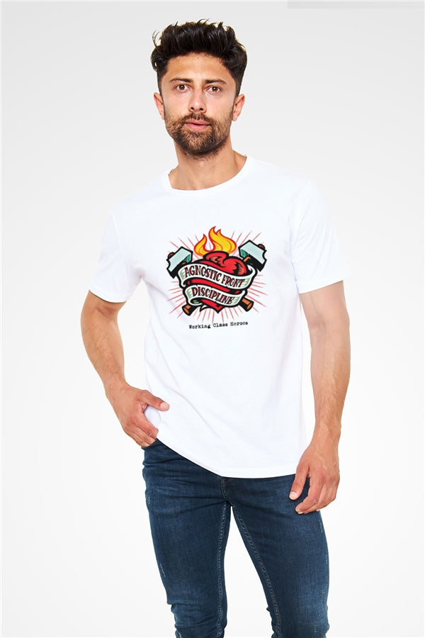 Agnostic Front Printed Unisex White T-Shirt