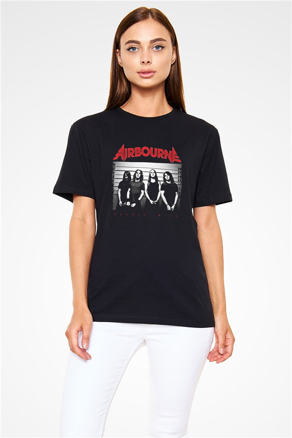 Airbourne Printed Unisex Black T-Shirt