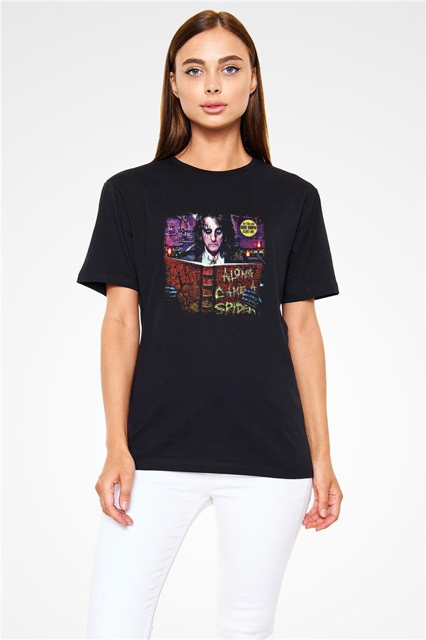Alice Cooper Printed Unisex Black T-Shirt