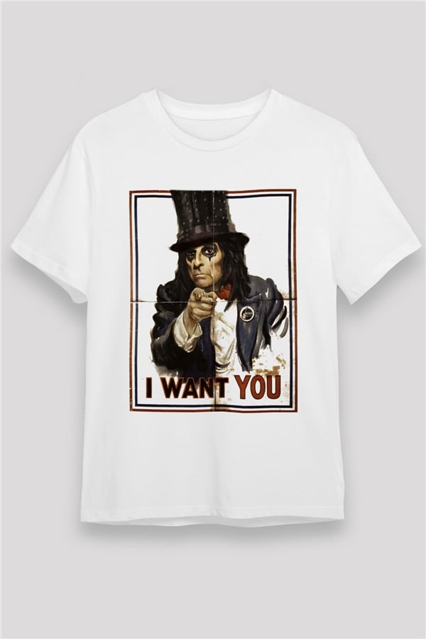 Alice Cooper White Unisex T-Shirt