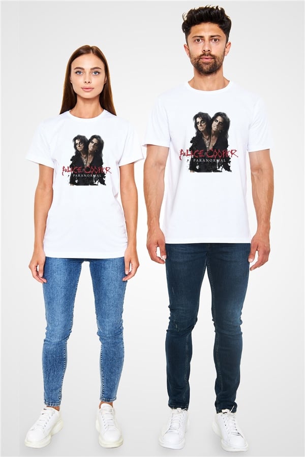 Alice Cooper White Unisex T-Shirt