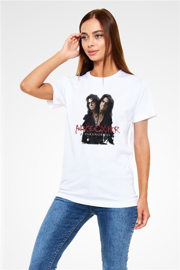 Alice Cooper White Unisex T-Shirt
