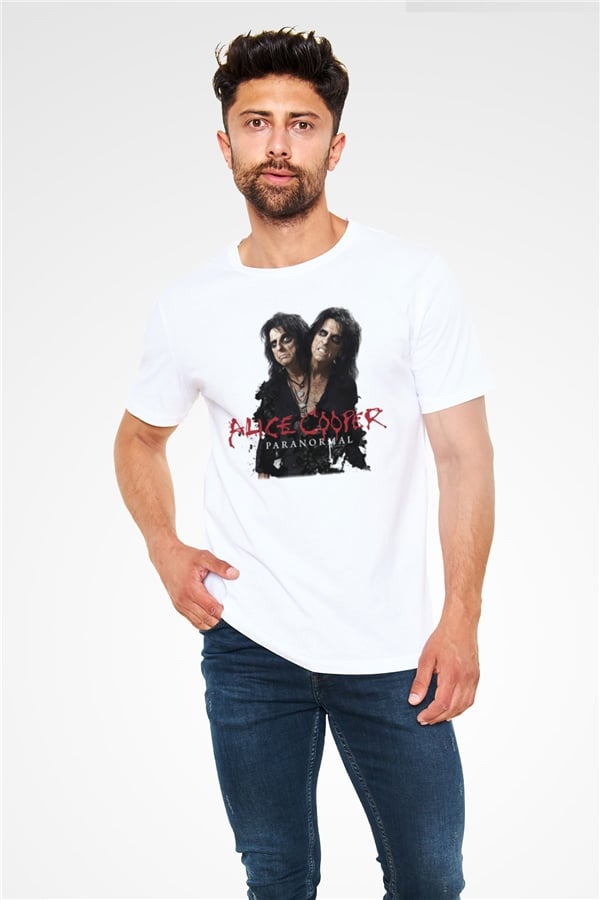 Alice Cooper White Unisex T-Shirt