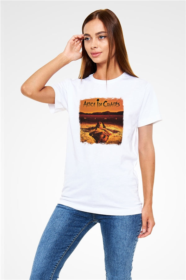 Alice in Chains Printed Unisex White T-Shirt