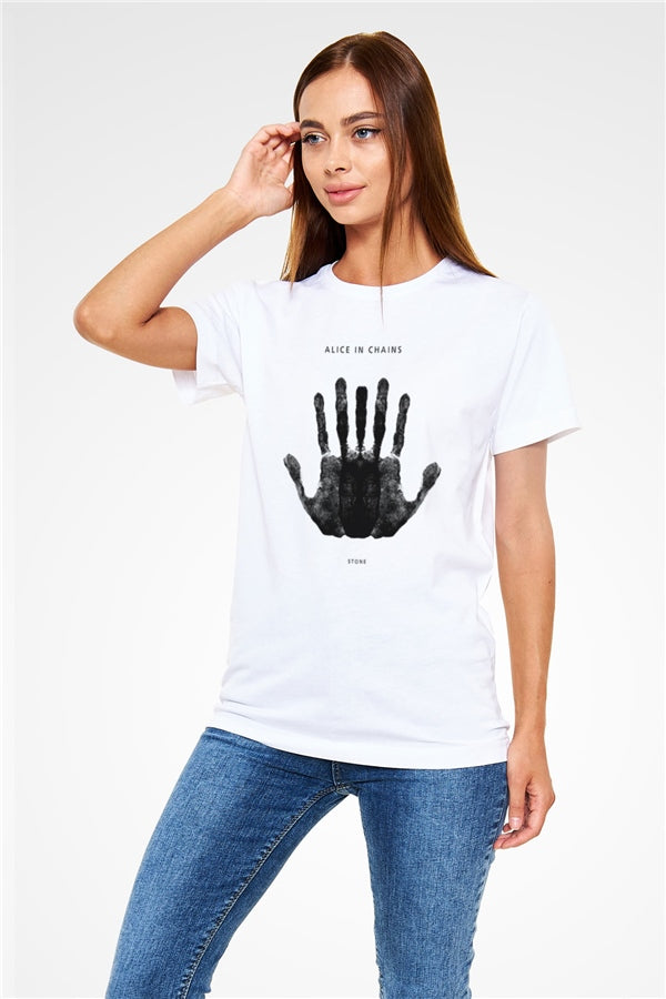 Alice in Chains Printed Unisex White T-Shirt