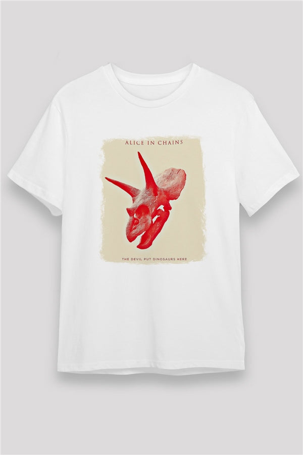 Alice in Chains Printed Unisex White T-Shirt